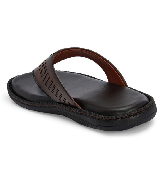 Leeport Brown Mens Slide Flip Flop - None