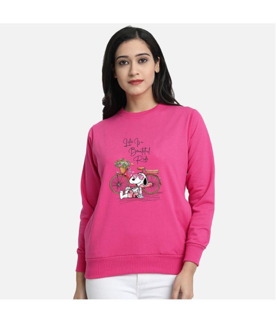 CHOZI Fleece Womens Non Hooded Sweatshirt ( Pink ) - None