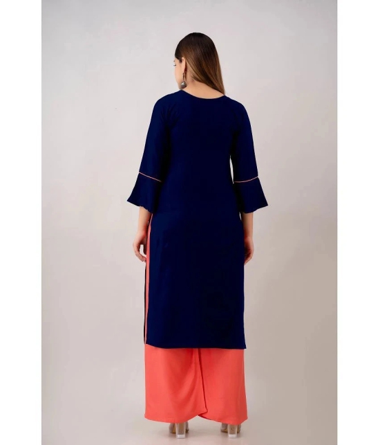 Kapadia - Navy Blue Rayon Womens Straight Kurti ( Pack of 1 ) - None