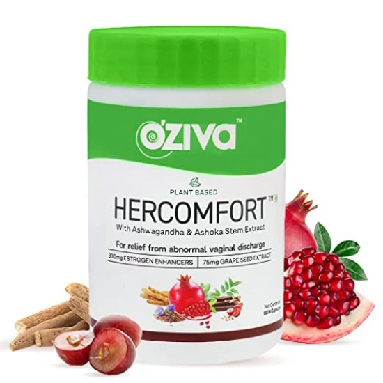 OZiva Plant Based HerComfort With Ashwagandha Flax Seeds  Ashoka Stem Extracts