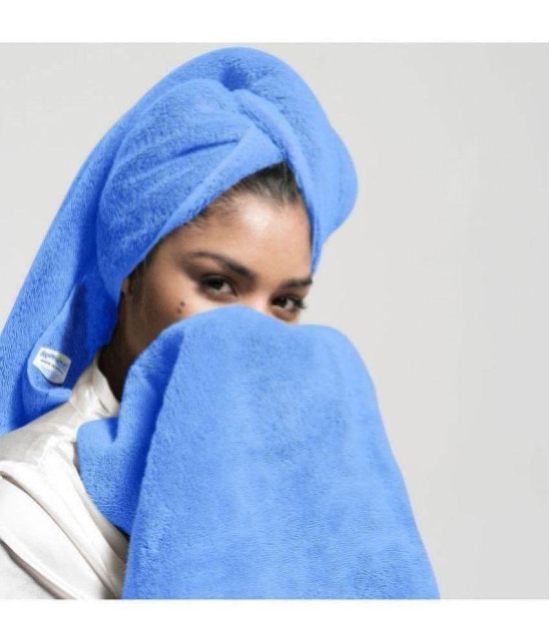 SOFTSPUN - Blue Microfibre Face Towel ( Pack of 1 ) - Blue