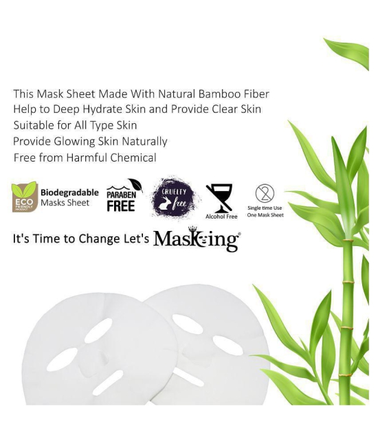 Masking Bamboo Goseberry Safron Algae Watermlon TeaTree Face Sheet Mask 100 ml Pack of 5