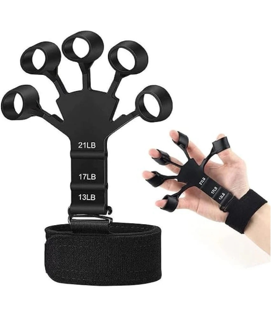 Finger Gripper Strength Trainer Forearm Finger Expander Exerciser Hand Yoga Resistance Guitar Finger Stretcher Band Finger Extension Exerciser Climbing Finger Strengthener (Pack of 2) - Mult