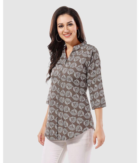 Meher Impex - Brown Crepe Women's A-Line Top ( Pack of 1 ) - None