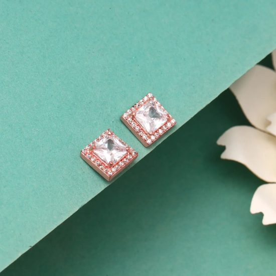 Rose Gold Snow White Studs