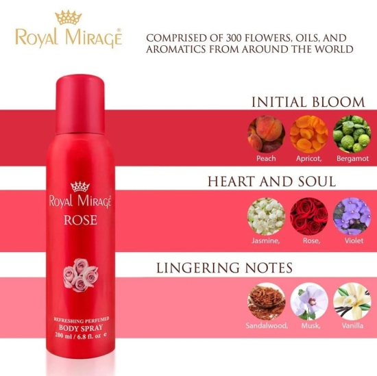 Royal Mirage Rose Perfumed Body Deodorant Spray 200ml