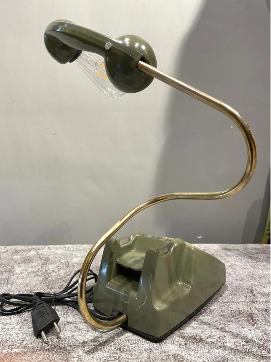 80s Rotary Phone Lamp (Olive)