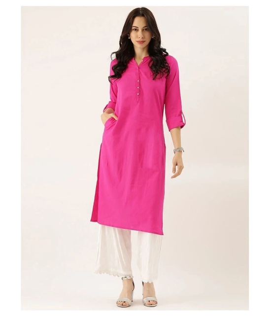 Divena - Pink Cotton Womens Straight Kurti - 5XL