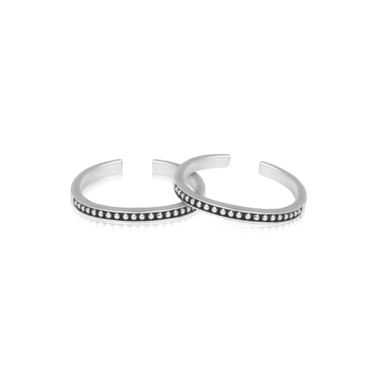 Silver Blooming Toe Ring Set
