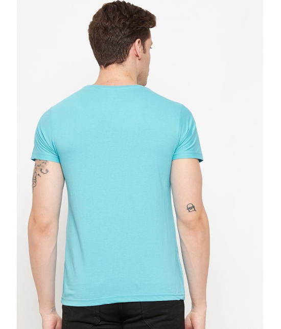 Lycos - Sky Blue Cotton Blend Regular Fit Men's T-Shirt ( Pack of 1 ) - None