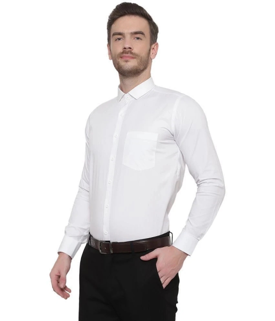 SREY - 100% Cotton Slim Fit White Mens Formal Shirt ( Pack of 1 ) - None