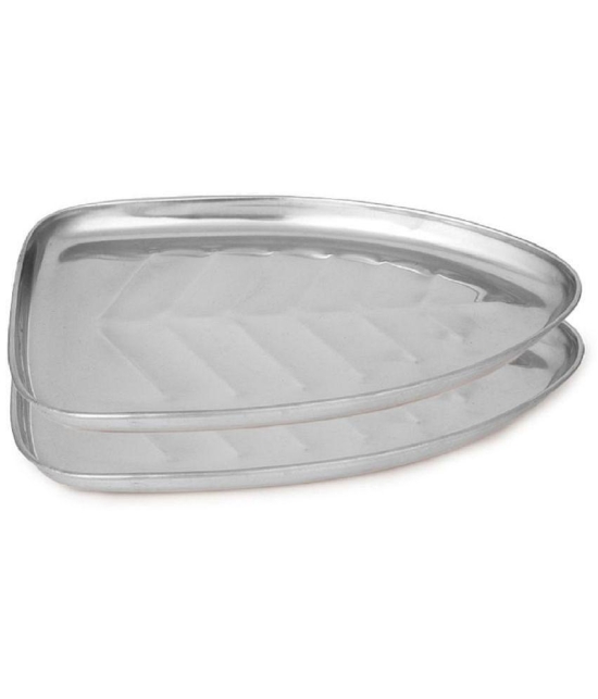 Dynore 2 Pcs Stainless Steel Silver Tray - Silver