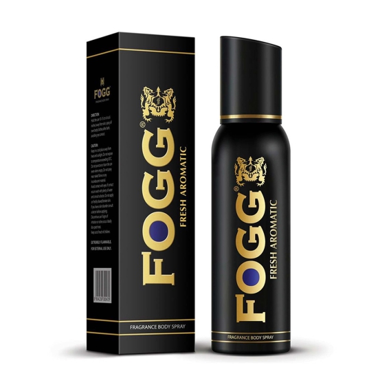 Fogg Black Series Fresh Aromatic, Perfume Body Spray For Men, Long Lasting & No Gas Deodorant, 120Ml