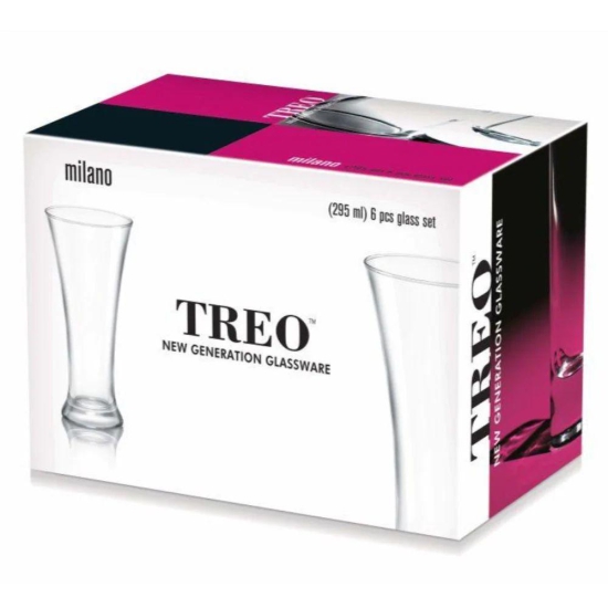 Treo Milano 295 ML Tumbler | Transparent | Set of 6 Pcs