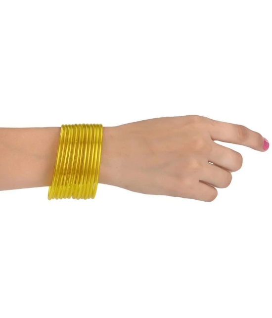 Somil - Yellow Bangle ( Pack of 12 ) - None