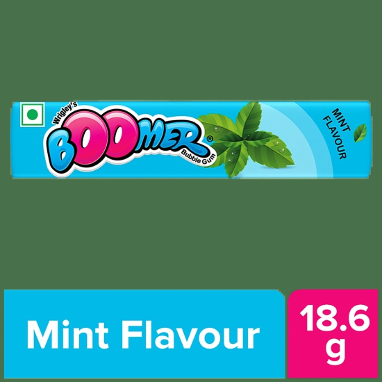 Boomer Mint Flavuored Bubble Gum, 18.6 G Strip