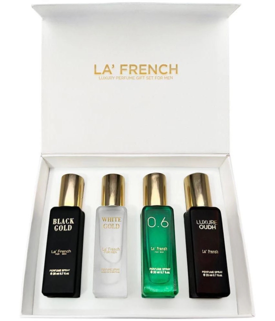 LA FRENCH Eau De Parfum (EDP) Woody,Warm and Spicy,Smoky Strong -Fragrance For Men ( Pack of 4 )