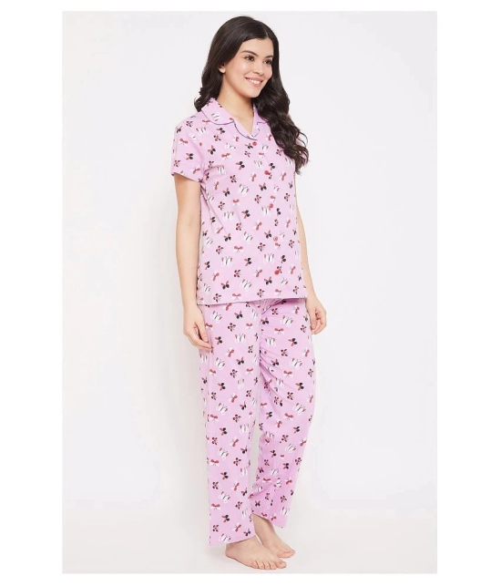 Clovia Cotton Nightsuit Sets - Purple Pack of 2 - 3XL