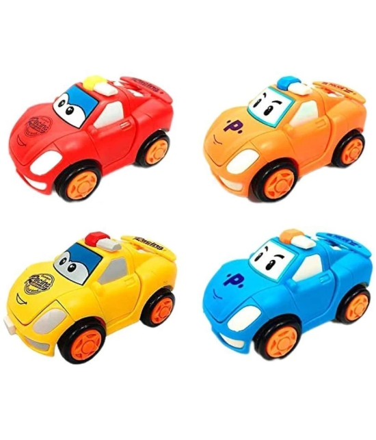 THRIFTKART -  1-PC Push and Go Robot Car for Kids, Push Button Transformation 360 Degree Stunt Friction Cars,Mini Robot Toy Vehicle for Boys and Girls, Multicolor, 1+Years - Multicolor