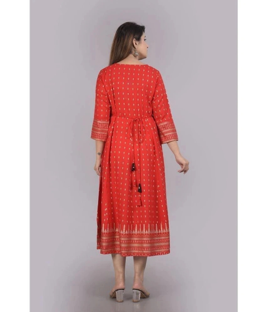 SIPET - Red Rayon Womens Anarkali Kurti ( Pack of 1 ) - None