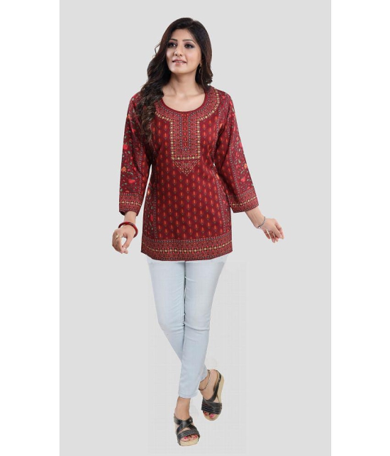 Meher Impex - Maroon Crepe Womens Tunic ( Pack of 1 ) - None