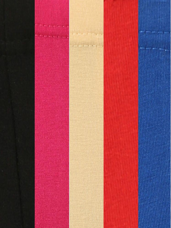 GREENWICH BLACK,FUCHSIA,BEIGE,RED and BLUE GIRLS CAPRI LEGGINGS - PACK OF 5 - None