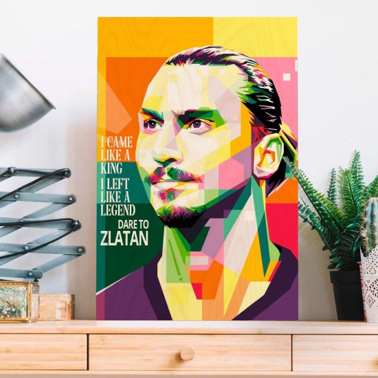 Zlatan Ibrahimovic Wood Print-18x12 Inch