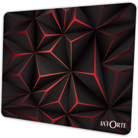 LA'FORTE Computer Laptop Non-Slip Rubber Mousepad Red Black Abstract (3 Mm Thickness) (Pack of 2)