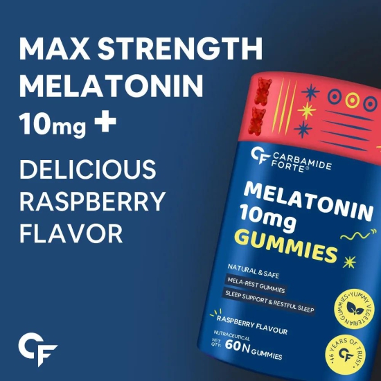 Carbamide Forte Melatonin 10mg Gummies for Better Sleep | Sleep Supplement - 60 Veg Gummies