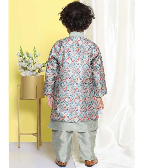 AJ Dezines - Pistachio Silk Blend Boys Sherwani ( Pack of 1 ) - None