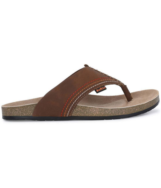 softio - Tan Men's Thong Flip Flop - None