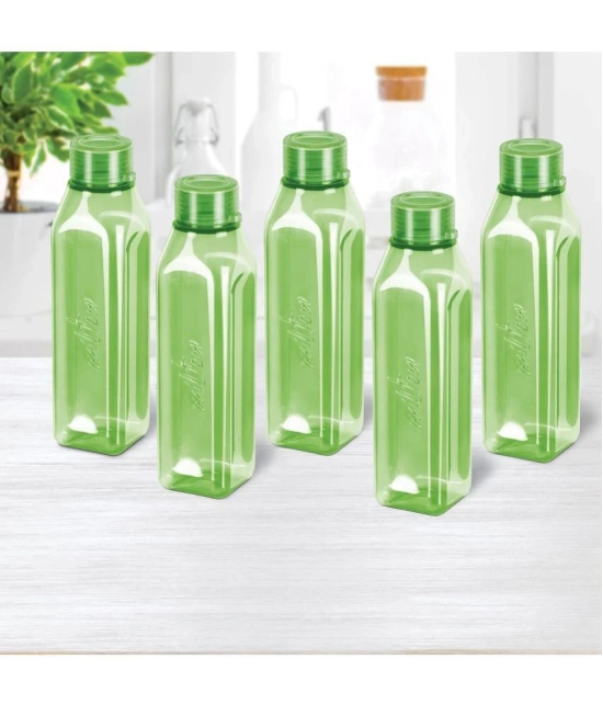 Milton Prime 1000 Pet Water Bottle, Set of 5, 1 Litre Each, Green - Green