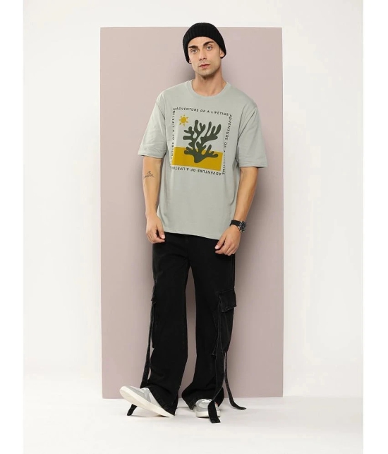 Dillinger Cotton Oversized Fit Printed Half Sleeves Mens T-Shirt - Grey ( Pack of 1 ) - None