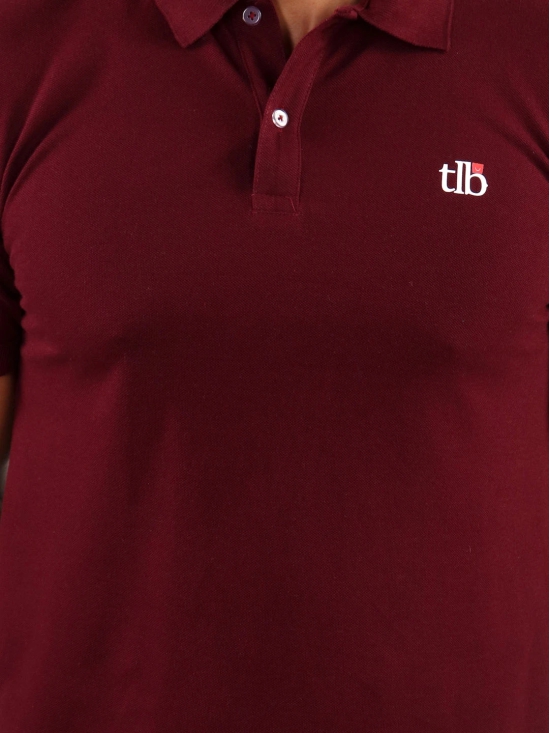 Men Wine Polo Neck T-Shirt-M / Wine