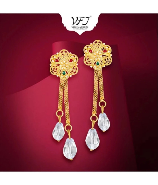 Vighnaharta Golden Drop Earrings ( Pack of 1 ) - Golden