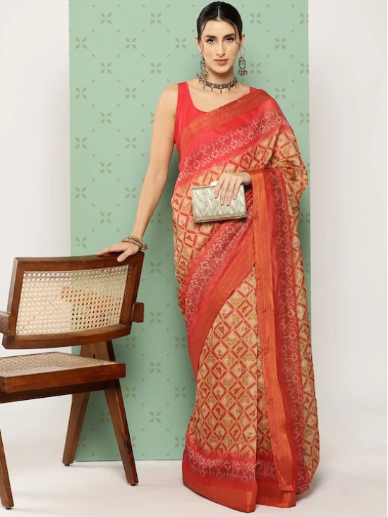 Ethnic Motifs Printed Chanderi Zari Saree