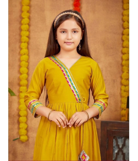 Aarika Yellow Silk Girls Patiala Kurta Set ( Pack of 1 ) - None