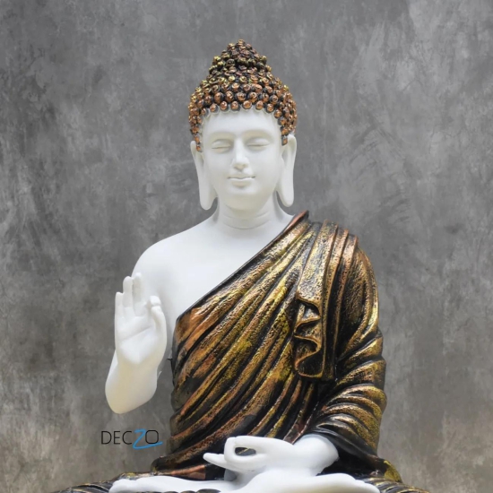 Large Blessing Buddha Statue : Silky Golden