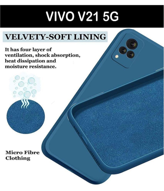 Case Vault Covers - Plain Cases Compatible For Silicon Vivo V21 5G ( Pack of 1 ) - Blue