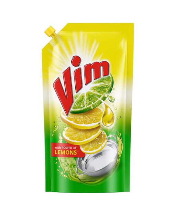 Vim Lemon Dishwash Liquid Gel 140ml Pouch