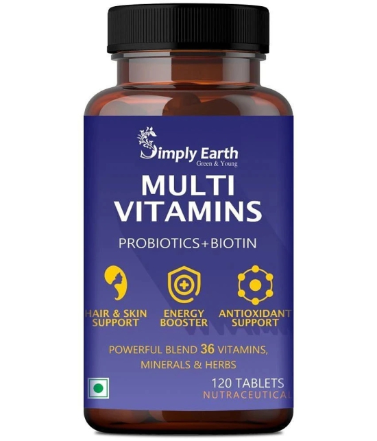 Simply Earth Multivitamin For Men & Women (120 Tablets) With 7 Vital Blends & 36 Nutrients