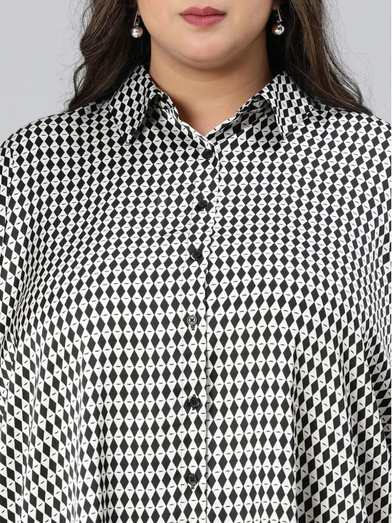 Oxolloxo Plus Size Relaxed Boxy Gingham Checked Casual Shirt