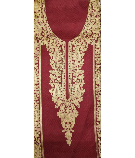 Soul Essence - Unstitched Maroon Woollen Dress Material ( Pack of 1 ) - Maroon