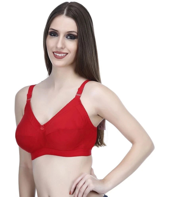 Elina Red Cotton Non Padded Womens Minimizer Bra ( Pack of 1 ) - None