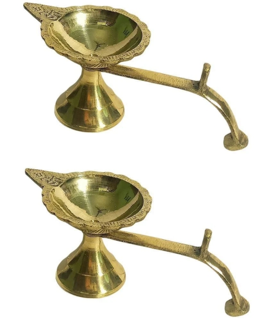 A & H ENTERPRISES - Aarti Diya Pital Diya Handle 2 Pieces ( Pack of 2 )