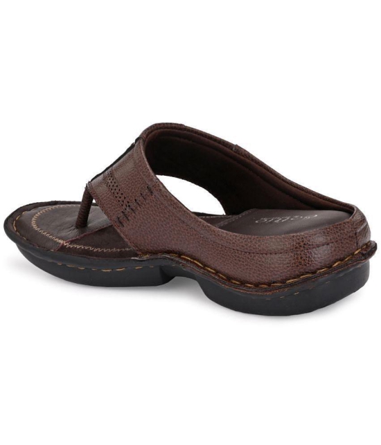 softio - Brown Mens Leather Slipper - None