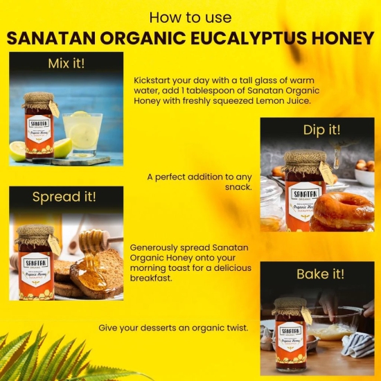 Sanatan Organic Monoflora Eucalyptus Honey- 275 gms