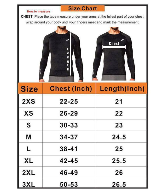 Rider Compression T-Shirt, Top Full Sleeve Plain Athletic Fit Multi Sports Cycling, Cricket, Football, Badminton, Gym, Fitness & Other Outdoor Inner Wear - XXL