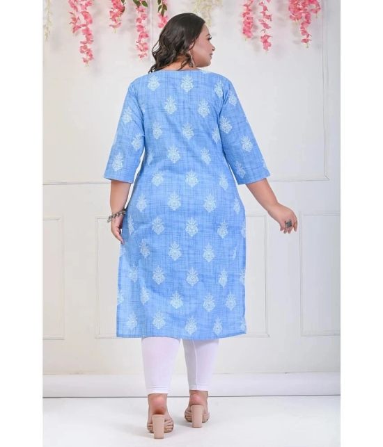 Swasti Cotton Printed Straight Womens Kurti - Blue ( Pack of 1 ) - None