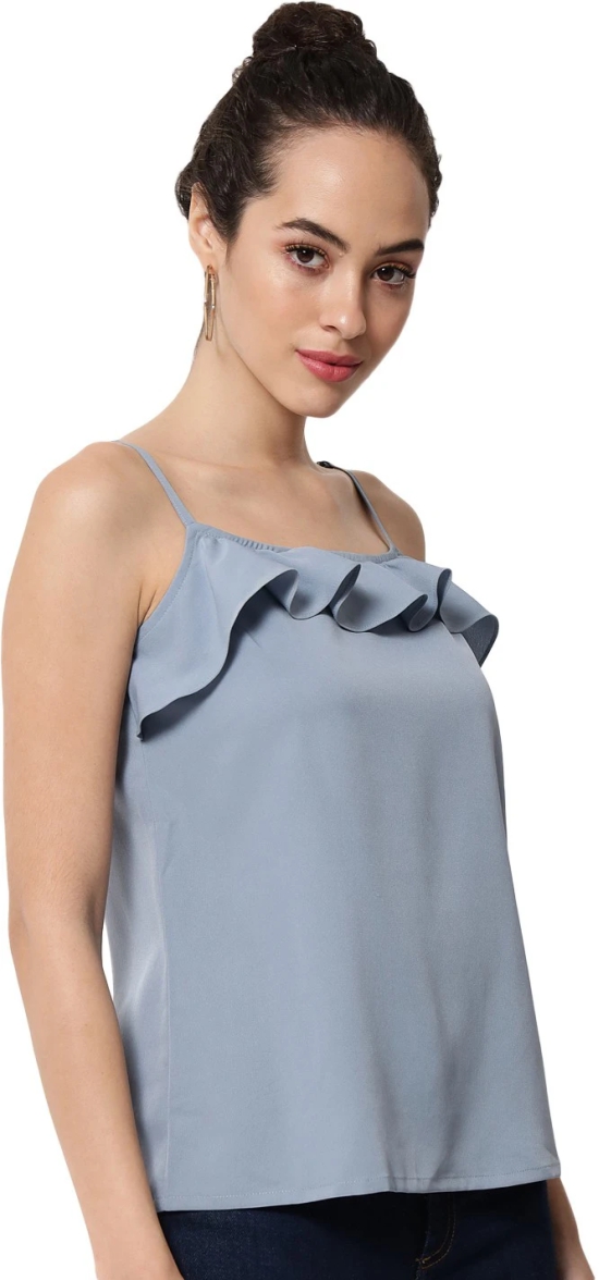 ALL WAYS YOU Women Top Crepe fabric  Sky Blue XS